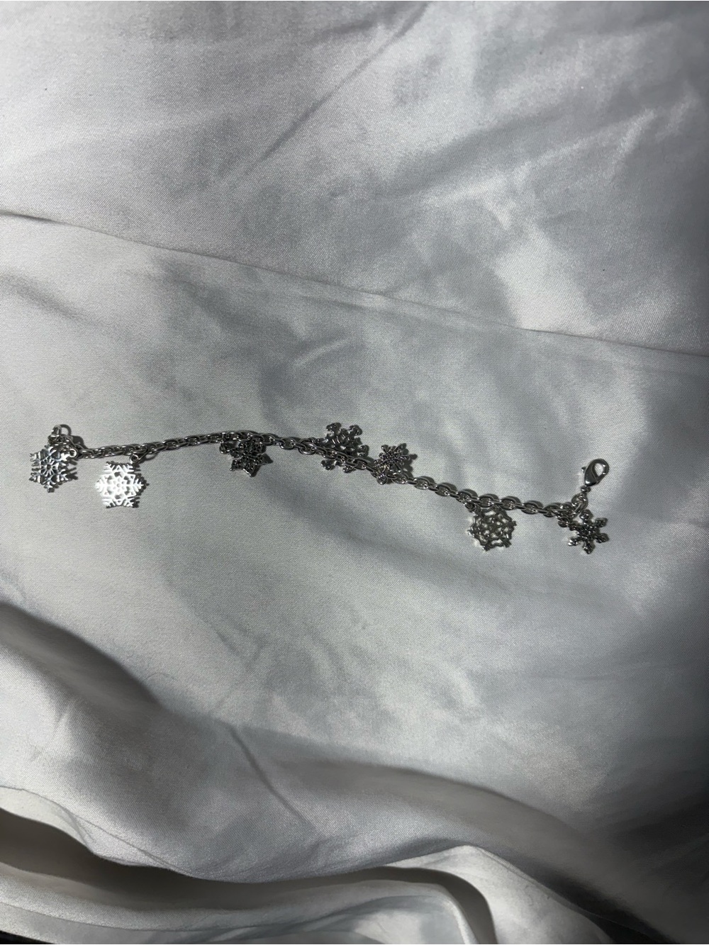 Silver Snowflake Charm Bracelet - Women's Jewelry